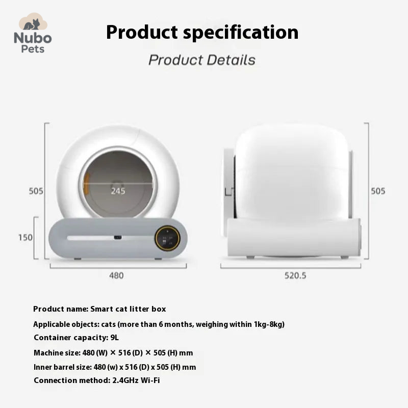 Smart Self-Cleaning Litter Box for Cats – App Controlled Automatic Litter Box